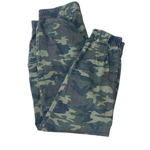 Elite Jeans Women's Army Green Camouflage Pull-On Denim Jogger Size XL 34x25